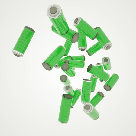 3d different charging status battery load isolated on transparentの写真素材