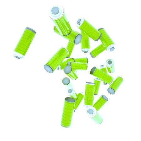 3d different charging status battery load isolated on transparentの写真素材