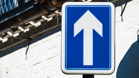 One way street sign in the UK