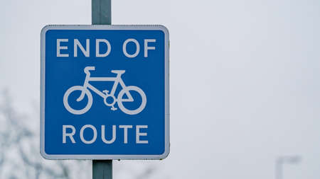 End of route bicycle lane signの写真素材