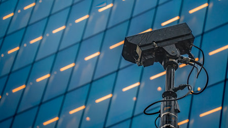 CCTV security camera observing the city