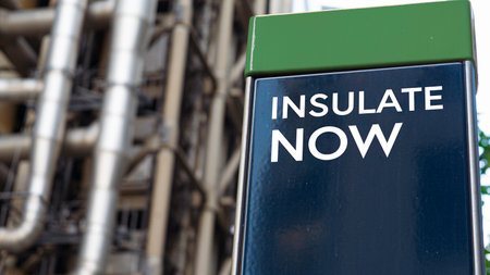 Insult now on a sign in front of an Industrial buildingの写真素材