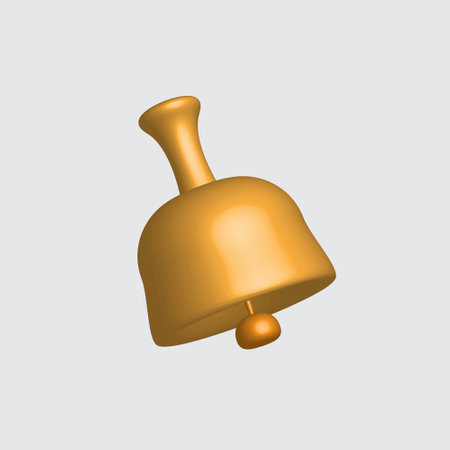 3d bell icon set isolated on white background. 3d render golden color ringing bell with new notification for social media reminder. Realistic vector iconのイラスト素材