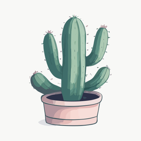 Cactus in a pot. Vector illustration in a flat style.のイラスト素材
