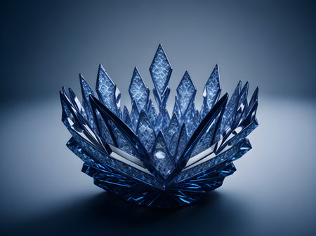 crystal crown on a gray background. 3d illustration. macroの素材