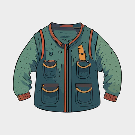 Stylish jacket with pockets. Vector illustration in a flat style.のイラスト素材