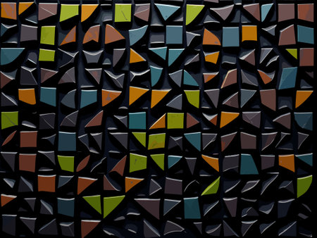 abstract background made of pieces of colored glass. 3d renderingの写真素材