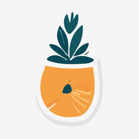 Pineapple fruit flat icon with long shadow. Vector illustrationのイラスト素材