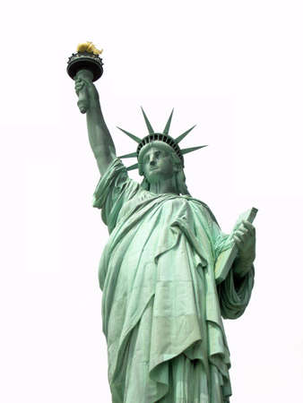 Statue of Liberty on white background.の写真素材