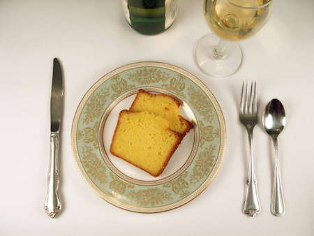 Dessert and wineの写真素材