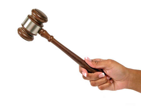 Gavel on white backgroundの写真素材