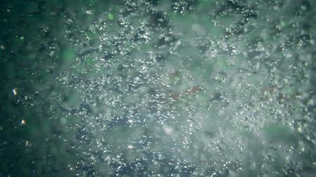 Green bubbles floating to the surface