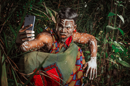 Selfie in the Jungleの写真素材