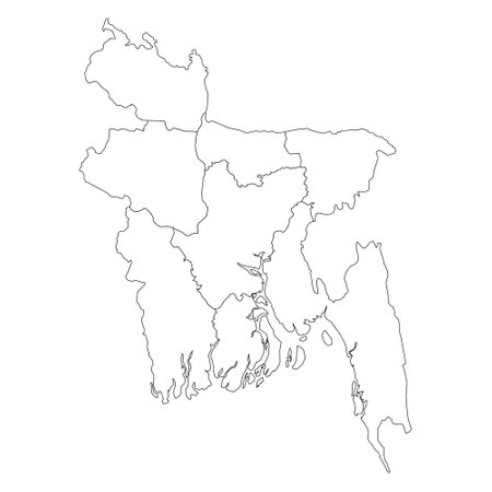 This Bangladesh map vector is a detailed, scalable, and fully editable illustration. Ideal for use in educational materials, infographics, travel guides, and presentations.のイラスト素材