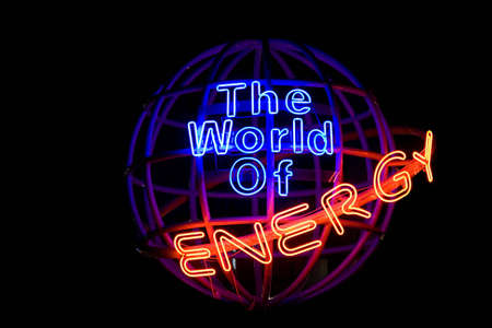 Isolated on black, a globe signifying global energyの写真素材