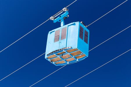 Service technical cabin of the cable car lift at the ski resort.の写真素材