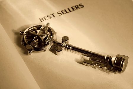 Key and a Book.  Key To a Best Seller Concept.