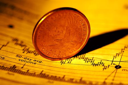 Coin on a Stock Chart.
