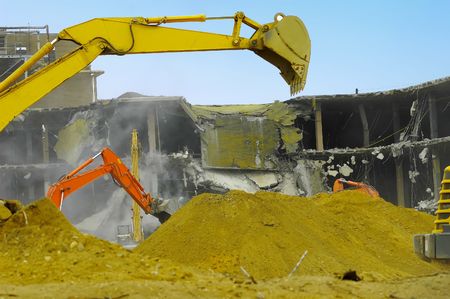 Building Under Demolitionの写真素材