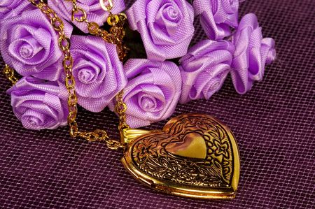 Gold Heart Shape Locketの写真素材