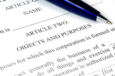 Office Document and a Ballpoint Penの写真素材