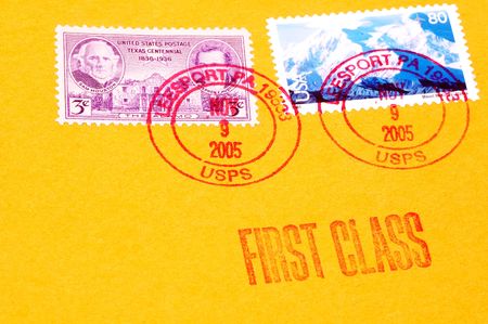 First Class Postage Stampsの写真素材