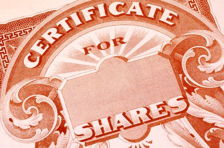 Vintage Stock Certificateの写真素材