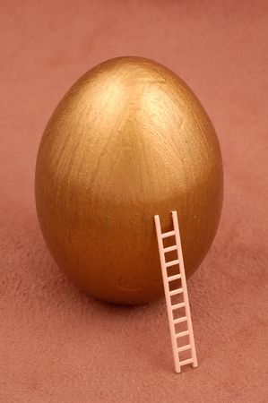 Gold Egg and a Ladder - Money Concept