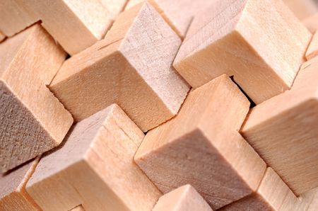 Abstract Wooden Cube Patternの写真素材