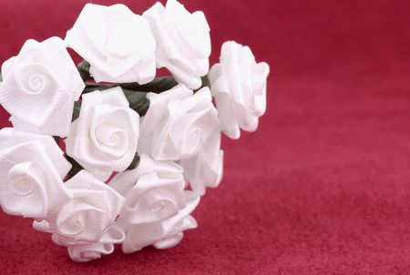 White Fabric Flowersの写真素材