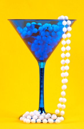 Wine Glass WIth Party Decorationsの写真素材
