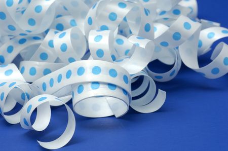 Photo of a White and Blue Ribbonの写真素材