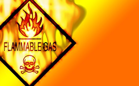 Flammable Warning SIgn Backgroundの写真素材
