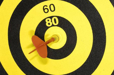 Dartboard WIth Dart in Center