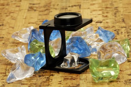 Loupe and Crystal, Stonesの写真素材