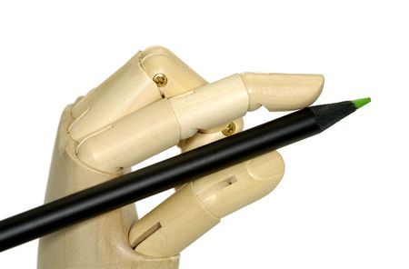 Mannequin Hand Holding a Pencilの写真素材