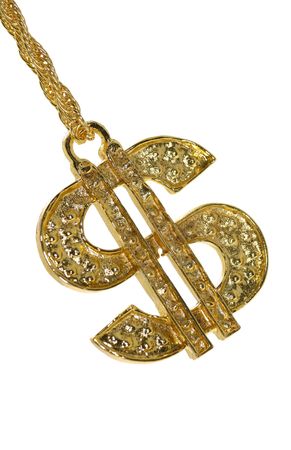 Gold Dollar Sign Necklaceの写真素材