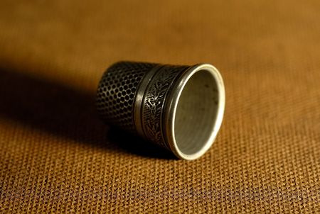 Macro Photo of a Vintage Thimbleの写真素材