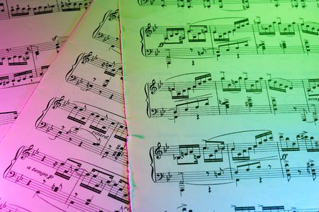 Photo of Sheetmusic with Color Gel Lightingの写真素材