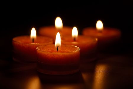 Photo of Several Tea Light Candlesの写真素材