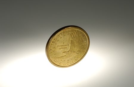 Photo of a USA One Dollar Gold Coinの写真素材
