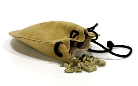 Photo of a Sack and Gold Nuggets - Gold Miningの写真素材