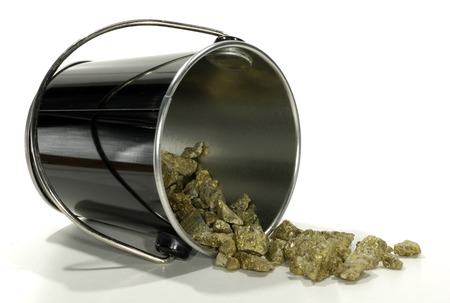 Photo of a Bucket and Gold Nuggetsの写真素材