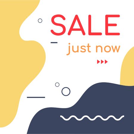 Banners, templates for social media post promotion. Geometric square backgrounds with text space, abstract elements. Sale, discount promo, email, newsletter layout setのイラスト素材
