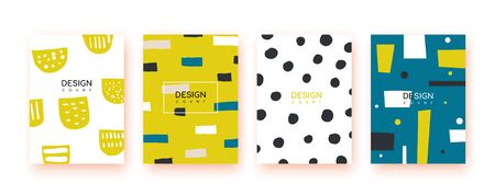 Abstract background design set. Modern trendy posters for business presentation, brand. Trendy creative cards, postcards, covers for wedding, anniversary, birthday, party,のイラスト素材
