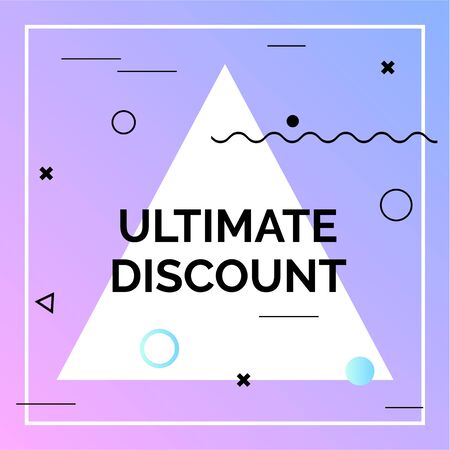 Sale banner, template for social media post promotion. Geometric square background with text space, abstract elements. Sale, discount promo, email, newsletter layoutのイラスト素材