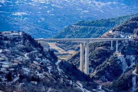 brige in metsovo of greeceの写真素材