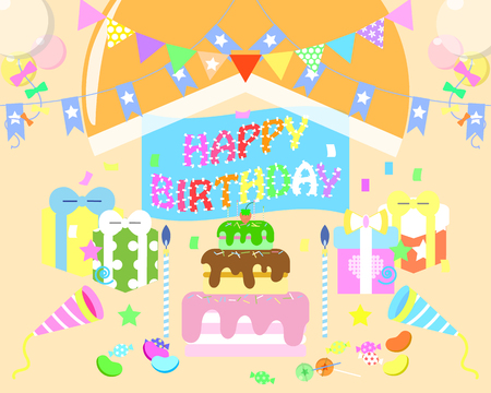 happy birthday greeting card backgroundのイラスト素材