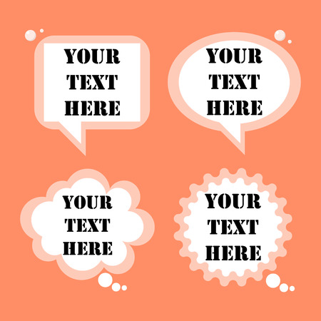 speech bubble, think box in orange backgroundのイラスト素材