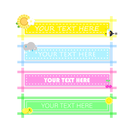 the various colourful banner text boxのイラスト素材